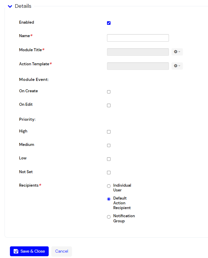 Automatic Actions Evotix