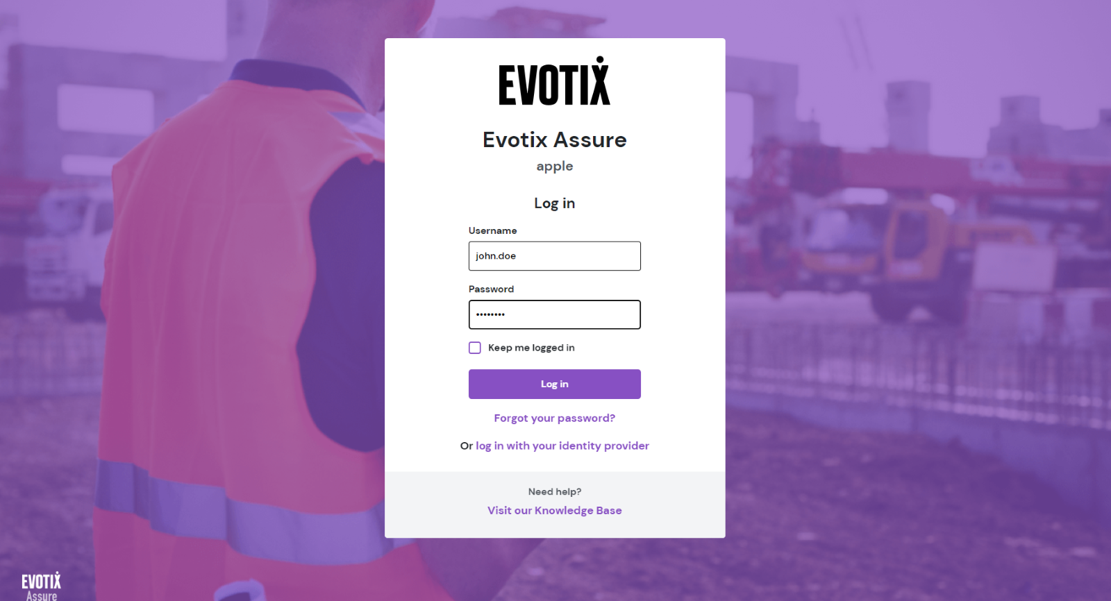 A close-up of a login form

Description automatically generated with medium confidence